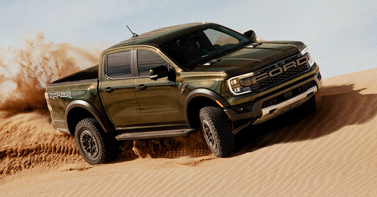 2025 Ford F-150 Truck driving through a dune.