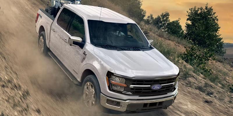 White 2026 Ford F-150 going downhill
