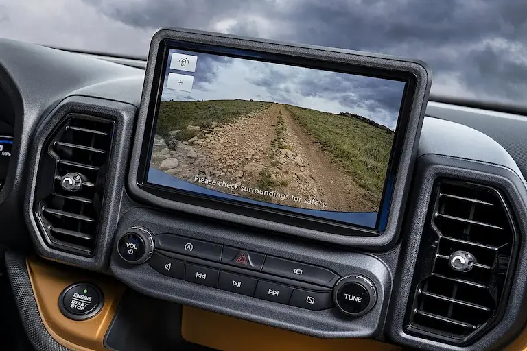 A close up look at the interior screen of the Ford Bronco Sport