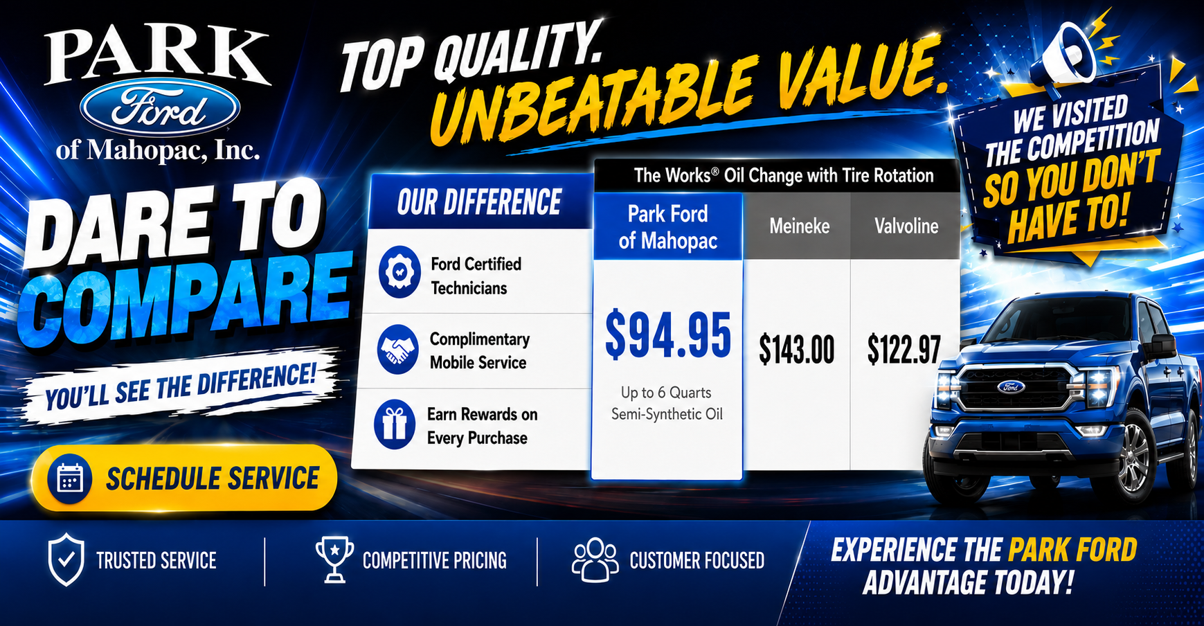 Dare to Compare Service Event